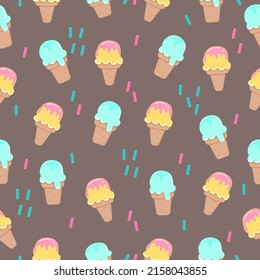 Ice cream pattern.Summer pattern. Colorful pattern