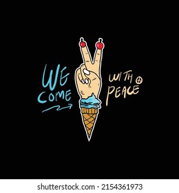 Ice Cream Peace Vector Design