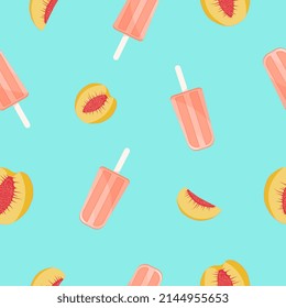 Patrón sin fisuras de melocotón helado.