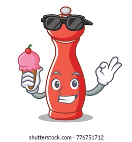 With ice cream pepper mill character cartoon