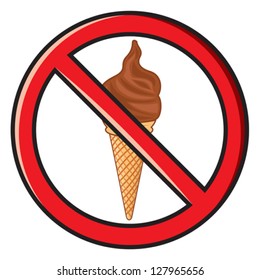 Ice Cream Pictogram Prohibition Sign Stock Vector (Royalty Free ...