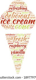 ice cream pictogram vector tag cloud illustration concept