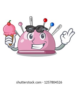 With ice cream pincushion with a character needles icon