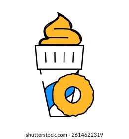 ice cream pineapple line icon vector. ice cream pineapple sign. isolated symbol illustration
