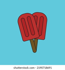 Fijación rosa de helado. Ilustración vectorial.
