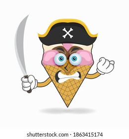 The Ice Cream pirate mascot character. vector illustration