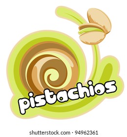 Ice cream pistachios. Background for design of packing. Vector illustration.