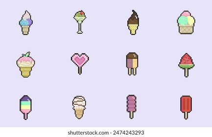 ice cream pixel art for dynamic digital projects and designs.