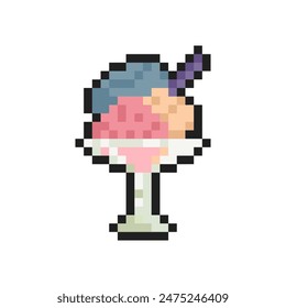 ice cream pixel art for dynamic digital projects and designs.
