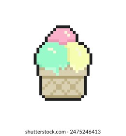 ice cream pixel art for dynamic digital projects and designs.