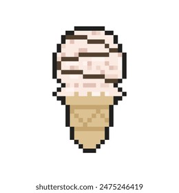 ice cream pixel art for dynamic digital projects and designs.