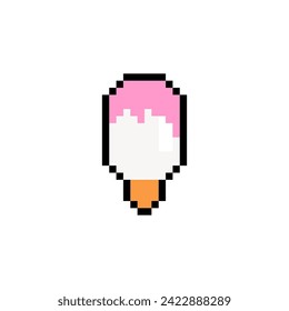 Ice cream pixel art icon isolated. 8 bit food sign. pixelated Symbol for mobile application