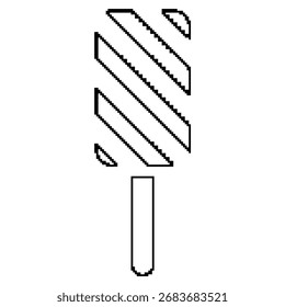 ice cream pixel icon, 8-bit. Isolated vector illustration.
