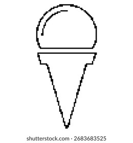 ice cream pixel icon, 8-bit. Isolated vector illustration.