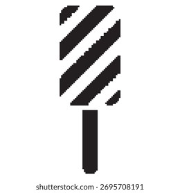 Icono de píxel de helado, 8 bits. Ilustración vectorial sobre fondo blanco.
