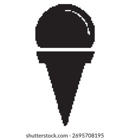 ice cream pixel icon, 8-bit. Vector illustration on a white background.