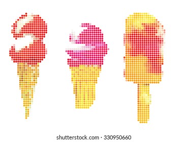 Ice cream. Pixel illustration
