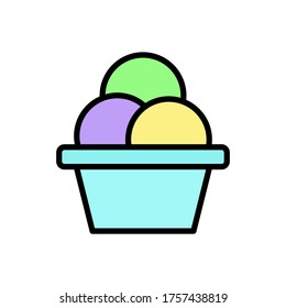 Ice cream, plate icon. Simple color with outline vector elements of freeze sweet icons for ui and ux, website or mobile application