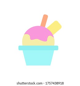 Ice cream, plate icon. Simple color vector elements of freeze sweet icons for ui and ux, website or mobile application
