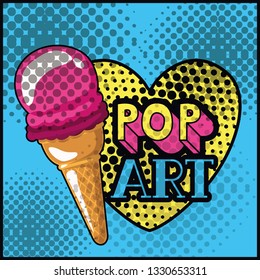 ice cream pop art style