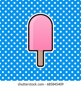 ice cream pop art vector illustration 