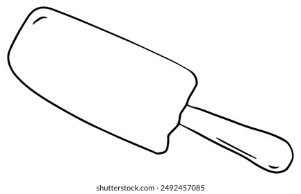 Ice cream popsicle bar hand drawn outline vector illustration. Isolated on white background