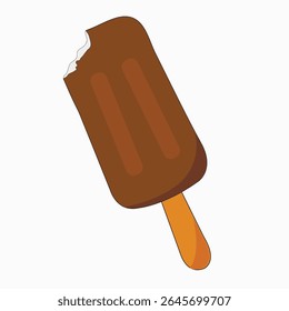 ice cream popsicle in chocolate on a stick on a white background isolate