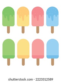 Ice cream popsicle cold set