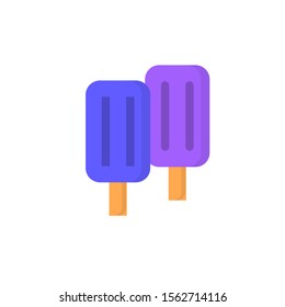 Ice cream popsicle color icon. Simple line, outline vector of fast foot icons for ui and ux, website or mobile application