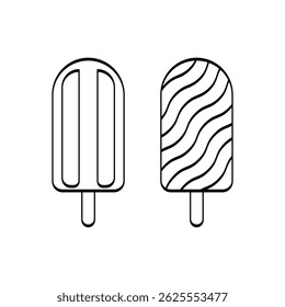 ice cream popsicle drawing outlne art for coloring book and coloring page for kids