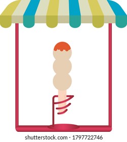 ice cream or popsicle icon with chocolate filling. white background with frame