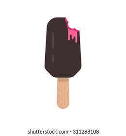 ice cream popsicle icon. concept of creame ice lollies, gelato, summer sweetness, beach fruit dessert, iceman. isolated on white background. flat style trend modern logo design vector illustration