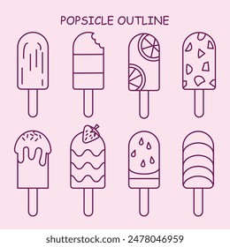 ICE CREAM POPSICLE ICON SET