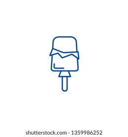 Ice cream, popsicle line icon concept. Ice cream, popsicle flat  vector symbol, sign, outline illustration.