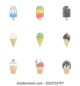 Ice cream and popsicle linear outline icon