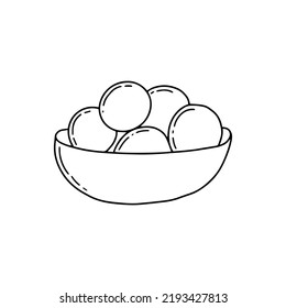 Ice cream and popsicle outline icon. Sign for web, graphic tee, sweatshirt. Doodle linear style.  Simple shapes. Concept for summer party decoration. Tasty cold food symbol. 
