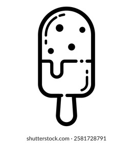 Ice Cream Popsicle Outline Icon Isolated On White Background