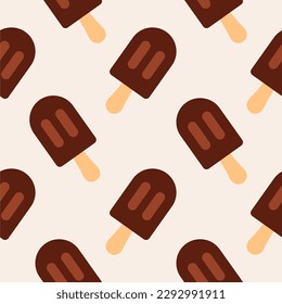ilustración vectorial de patrón transparente de helado popsicas