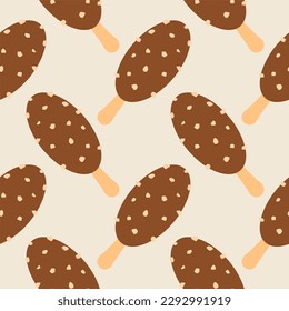 ilustración vectorial de patrón transparente de helado popsicas