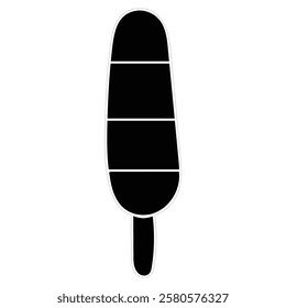 Ice Cream Popsicle Silhouette and Outline Vector