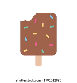 Ice Cream Popsicle con Sprinkles Flat Icon Vector Illustración