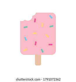 Ice Cream Popsicle with Sprinkles Flat Icon Vector Illustration