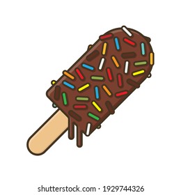 Ice cream popsicle with sprinkles isolated vector illustration for Sprinkle Day on July 23rd. Sweet cold refreshment symbol