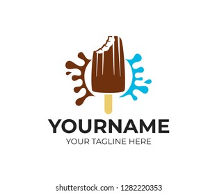 Ice cream, popsicle and sweet food, logo design. Fast food, meal and cafe, vector design and illustration