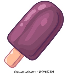 Ice cream popsicle vector cartoon illustration isolated on a white background.