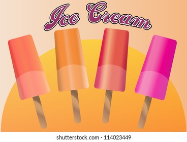 Ice cream popsicle, vector illustration