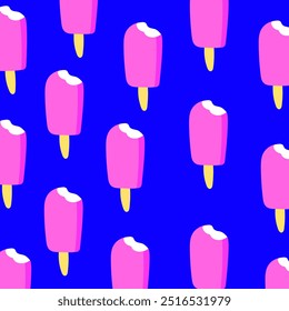 Сute ice cream popsicles background. 