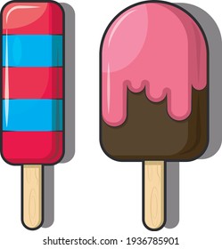 Ice cream, popsicles. Festive food. EPS10