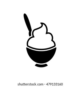 Ice Cream Or Porridge In Bowl Icon