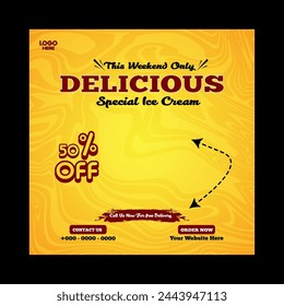 ice cream post design and social media post template